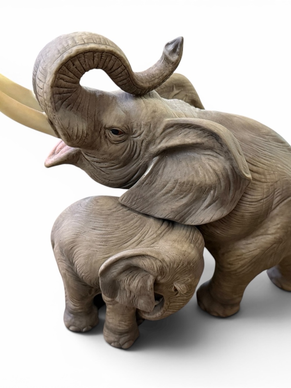 Andrea By Sadek Brown Elephant Family Sculptural Figurine